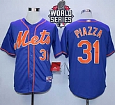 New York Mets #31 Mike Piazza Blue Alternate Home 2015 World Series Patch Stitched MLB Jersey,baseball caps,new era cap wholesale,wholesale hats